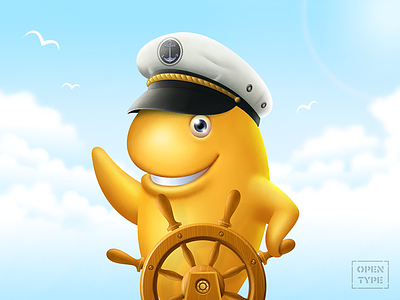 Hi! captain character cracker digitalart illustration personage sea wheel