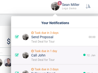 Task Notifications app saas sales startup tasks todos webapp