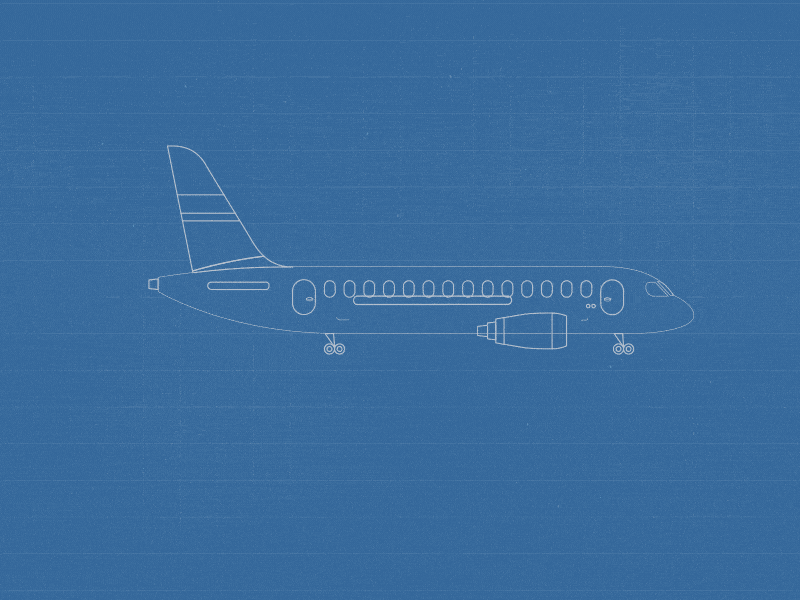 Blueprint Plane 2.5d 2d after effects animation blueprint design exploded view flat motion plan plane sleak