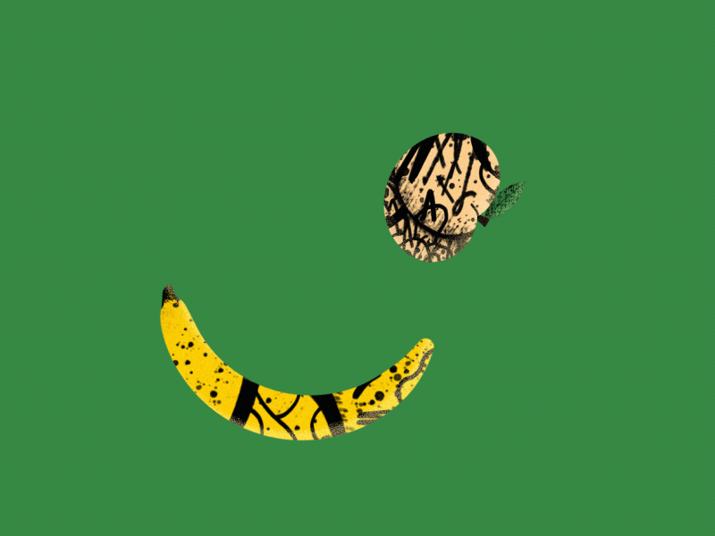 Banana Juggle 2d after effects banana bounce design illustration loop motion peach textures vector worldcup