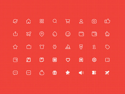 Line Style Icons ecommerce icon icons line line style red