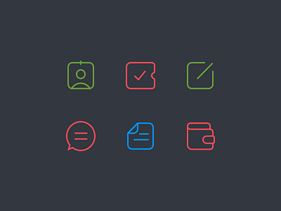 Simple Icons black border color colorful icon icons line line style simple sketch ui