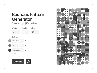 Bauhaus Pattern Generator Website app bauhaus design flat graphic design illustration minimal monochrome ui web