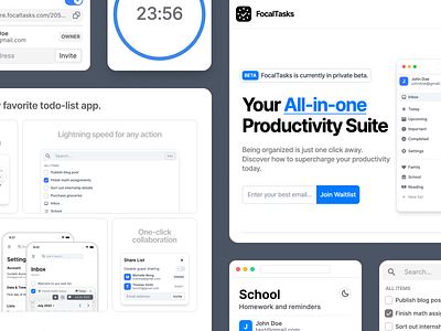 Components | FocalTasks app cards clean focaltasks interface minimal product simple todolist ui ui kit ux web web app