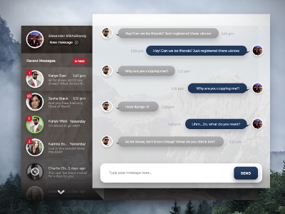 Facebook messenger OS X app app chat messenger ui ux