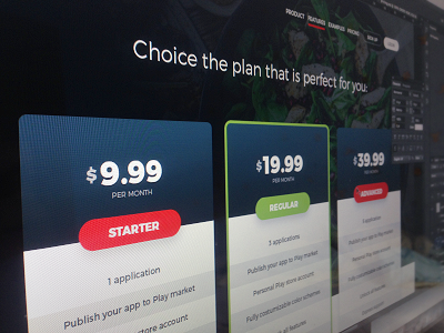 Pricing page for Ezzcat design flat landing money pricing shadow ui ux website