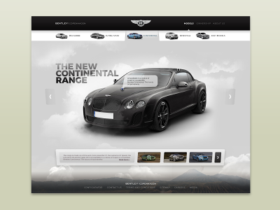 Bentley Copenhagen ui bentley car page product ui ux web