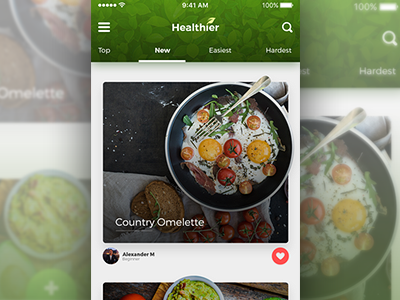 Healthier App UI app health latvia product social ui ux