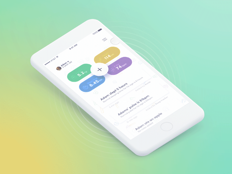 Babytrack app - adding UI