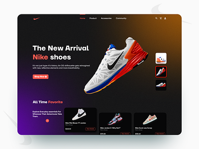 Nike Landing Page addidas design ecommerce home page jordan landing page nike shoes sneaker ui ux web design website