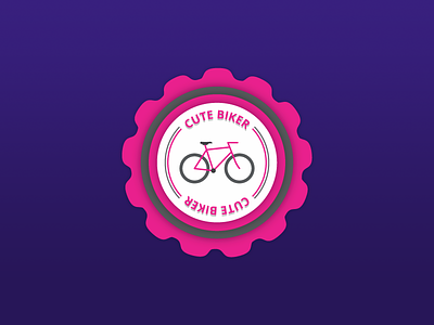 Cute Pink Badge badge bike circle cute flat pink vector