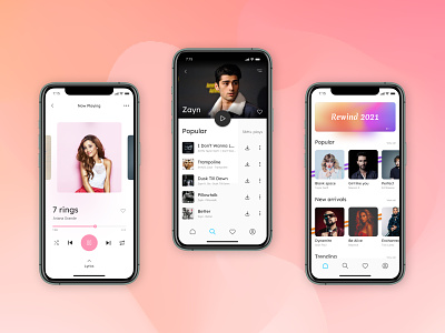 Music app app apple design designer figma ios music music player ui uiux