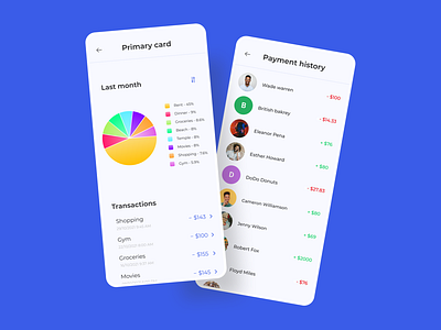 Pae | Payment App | Cards & Payment history app application branding design designer figma illustration logo ui uiux