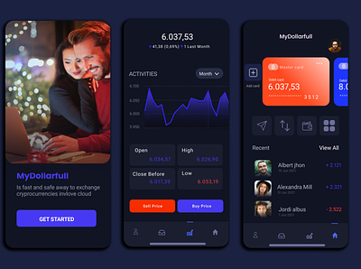 Trading app application background blur color crypto gradient graphic design mobile motion graphics trading ui ux