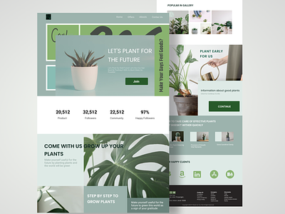 Landingpage : Plant animation application background blur color design graphic design green illustration life logo motion graphics plant plants smooth ui ux web