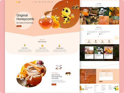 Beekeping and Honey Shop Theme 🐝 app branding design graphic design logo typography