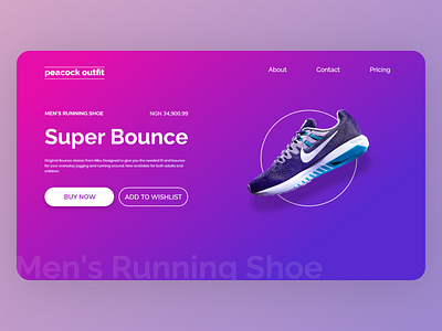 An e-commerce website landing page colors design e commerce nigeria nike running shoes typography ux