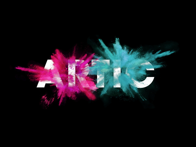 Artic branding explosion logo identity brand dust powder typography abstract art