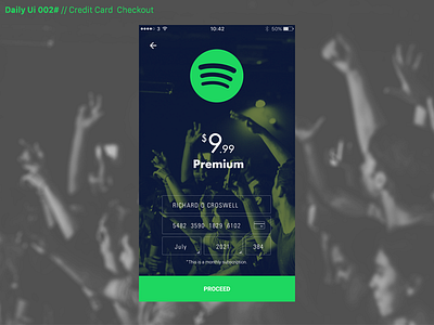 Daily Ui 002# app challenge checkout daily dailyui flat ios iphone payment spotify ui ux