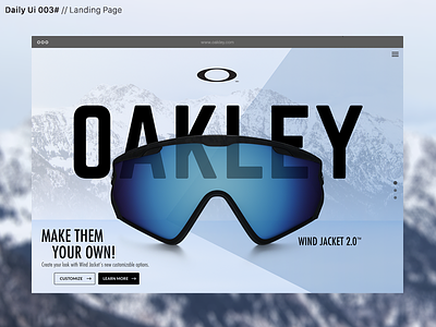 Daily Ui 003# challenge daily dailyui landing landingpage oakley page ui ux visual design web webdesign