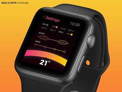 Daily Ui 007# ac app apple challenge daily ui dailyui settings ui ux watch watchos