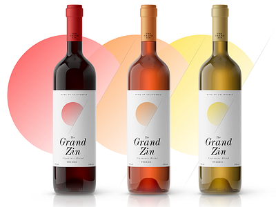 The Grand Zin bottle branding gradient label packaging wine wine label