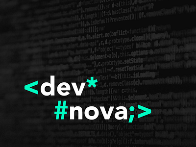 Dev Nova brand branding code developer identity logo logotype mark pin shape