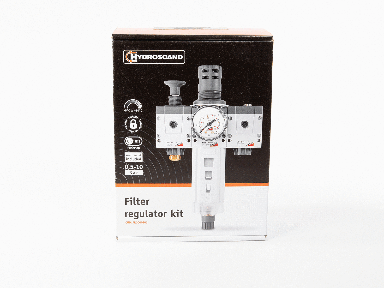Hydroscand Filter Regulator Kit box branding cardboard design hydroscand packaging product