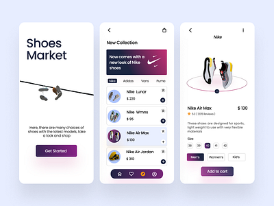 Shoes Shop App app design ui ux