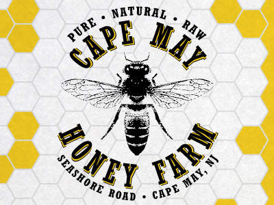 Cape May Honey Farm bee cape may honey label logo typography