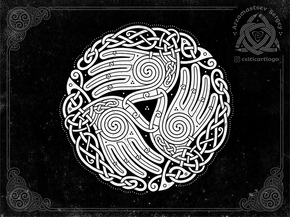 the Oath - triskelion hands knotwork by Sergey Arzamastsev on Dribbble