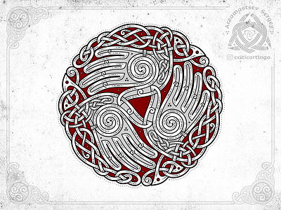 the Oath - triskelion hands knotwork branding celtic design emblem hand illustration irish knot knotwork logo music oath ornament palm palms viking