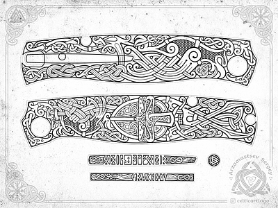 Odin the allfather knife sketch birds celtic god illustration knife knot knotwork mask norse odin ornament pencil rune sketch snake viking