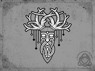 DRUID branding celtic design druid horn irish knot knotwork logo ornament vector viking