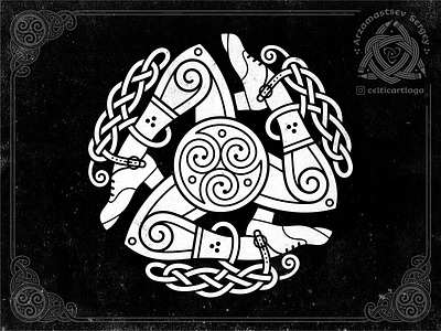 irish dance triskelion branding celtic championship design illustration irish knot knotwork legs logo ornament shoes sign simbol triskel triskelion
