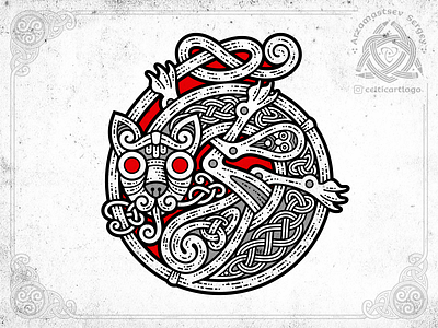 Сat animal cat celtic celticcat coreldraw design illustration irish knot knotwork logo ornament vector viking