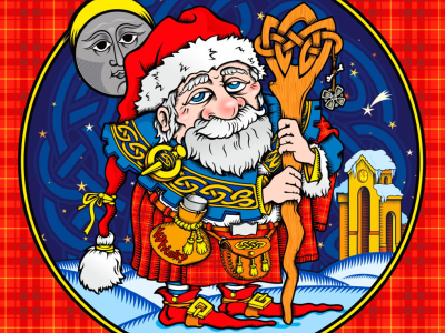 Scottish St. Nicholas (Santa Claus) celtic christmas irish kilt knot santa scottish
