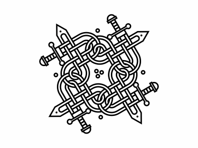 Four Celtic Ampersand Swords ampersand celtic sword