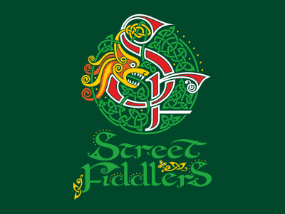 Street Fiddlers celtic fiddlers irish knot monogram music ornament street