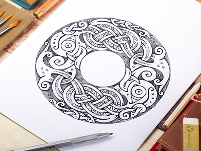 Celtic Dolphins Pencil Sketch by Sergey Arzamastsev on Dribbble