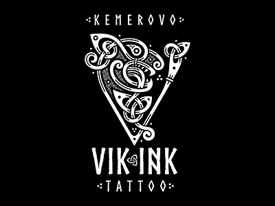 Vikink - black and white celtic drakkar kemerovo ornament tattoo viking