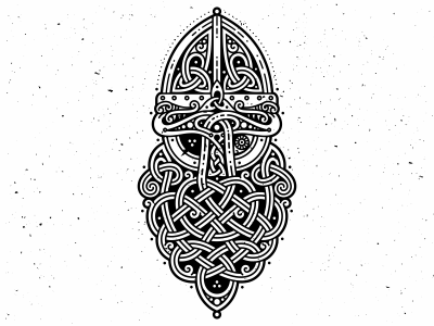 Odin celtic head helmet irish knot odin ornament viking