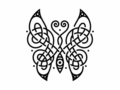 Celtic line Butterfly butterfly celtic irish knot line ornament tattoo