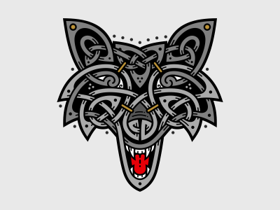 Celtic Wolf animal celtic head irish knot muzzle ornament wolf