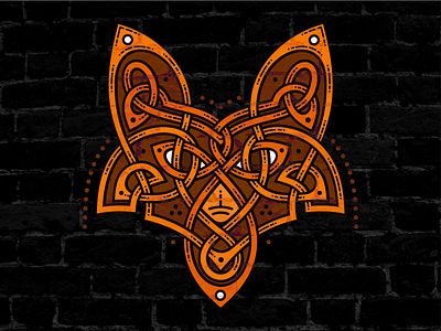 Celtic Fox animal celtic fox knot ornament