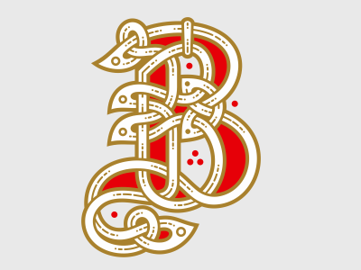 Letter B Celtic celtic knotwork leather letter monograma