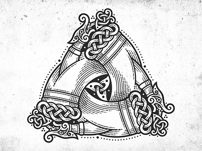 Horns Of Odin celtic horn knotwork lineart linework odin trikvetra viking