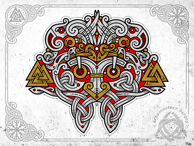Mask of the God celtic god huginn mask muninn odin raven snake valknut viking