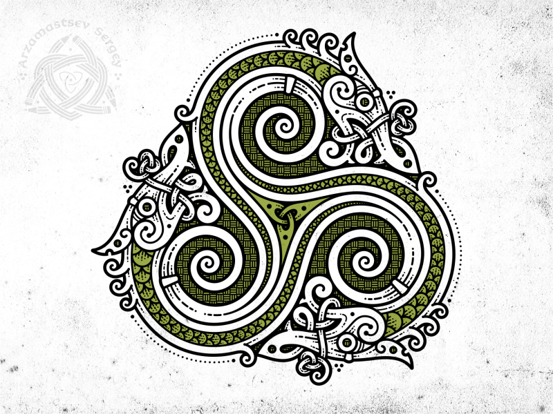 snakes triskelion by sergey arzamastsev on dribbble