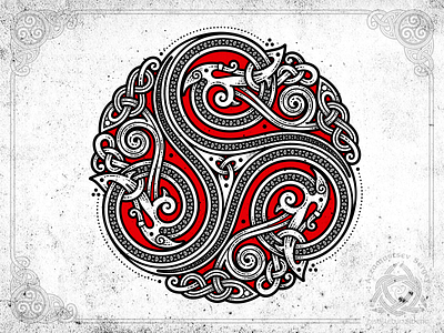 Snakes Triskelion art celtic knot knotwork norse ornament snake triskele triskelion viking